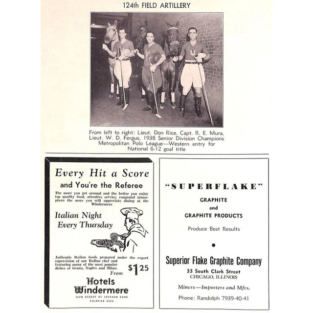 1930s National Indoor Polo Tournament Official Souvenir Program Chicago, 1938 For Sale - Image 5 of 10