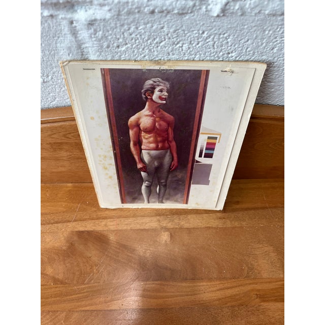 Paper 1970s Avant-Garde Figural Print Proof, Theatrical Mime Male Portrait Color Bars For Sale - Image 7 of 7