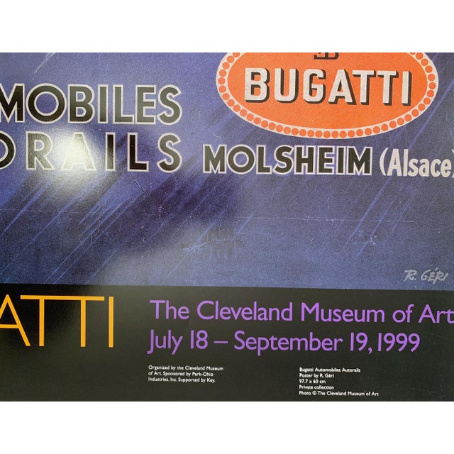 Art Deco Ettore Bugatti "Bugatti" Automobiles Autorails Molsheim (Alsace), Museum Reprint Poster, 1999 For Sale - Image 3 of 4