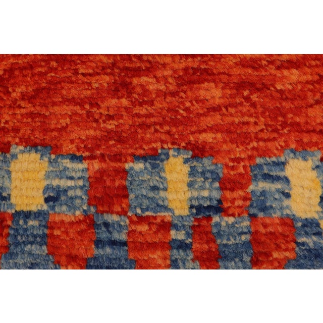 Boho Chic Balochi Rust/Blue Wool Rug - 4'9''x8'0'' For Sale In New York - Image 6 of 11