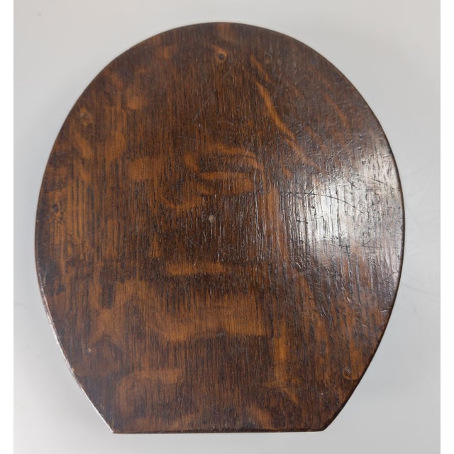 Mid-Century English Oak and Brass Cribbage Playing Card Box With Horseshoe For Sale - Image 10 of 10