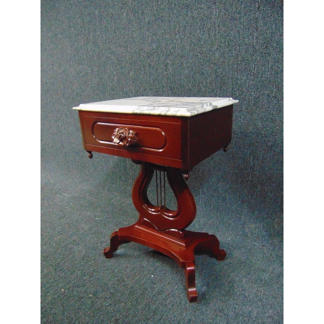Victorian Style Mahogany Marble Top Nightstand Chairish
