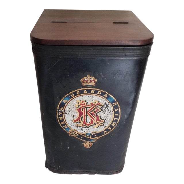 Antique Kenya & Uganda Railway Scuttle Bin For Sale