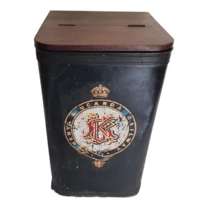 Antique Kenya & Uganda Railway Scuttle Bin