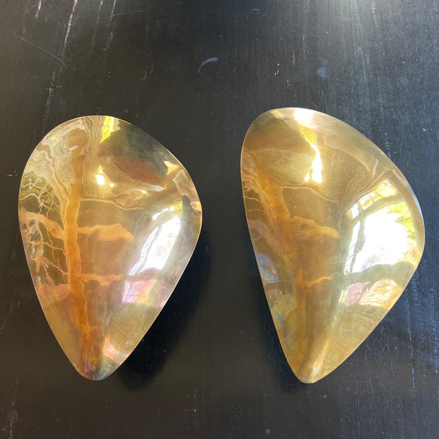 Mid Century Modern Brass Wall Sconces- Pair