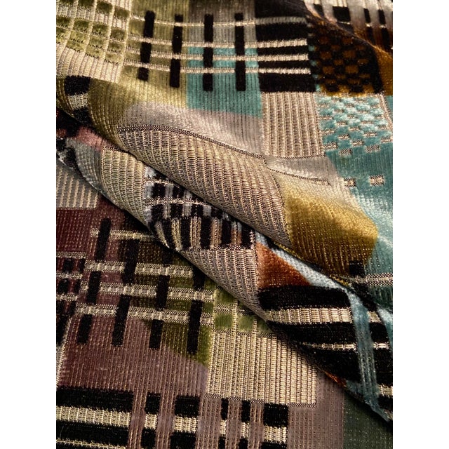 Luxury fabric one half yard Mid Century style. MCM, industrialist, graphic, geometric print, colorful. Modern,...