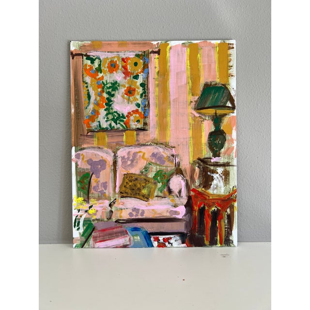 2020s Painting of an Interior Original Artwork by Shann Spishak For Sale - Image 5 of 6