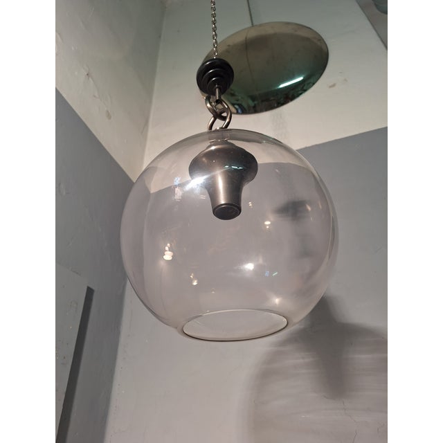 1970s Boccia LS10 Pendant Lamp with Small Clear Glass Sphere by Luigi Caccia Dominioni for Azucena, 1970s For Sale - Image 5 of 7