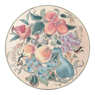 Vintage Hand Painted Porcelain Fruit Plate For Sale