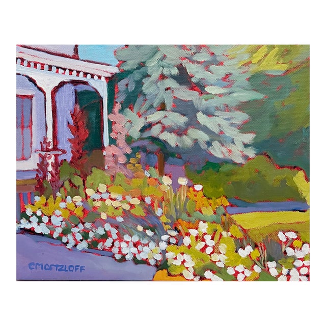Victorian Spring, Cottage Garden Oil Painting For Sale