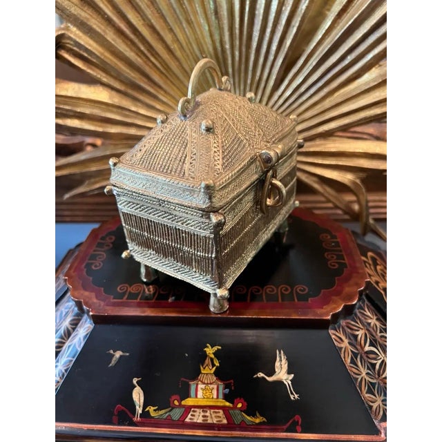 Antique Dokra Brass Treasure Trinket Box For Sale In Jacksonville, FL - Image 6 of 12