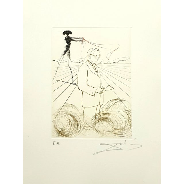 Salvador Dali, Alexander Fleming, Hand Signed Engraving, 1970 For Sale - Image 7 of 7