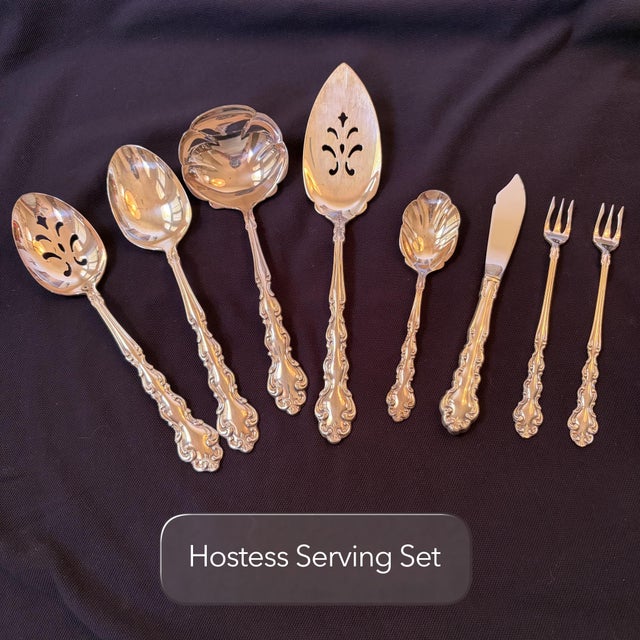 Silver Modern Baroque (Silverplate 1969) by Oneida Silver, Community, 77 Pieces & Chest, Service for 13 For Sale - Image 8 of 11