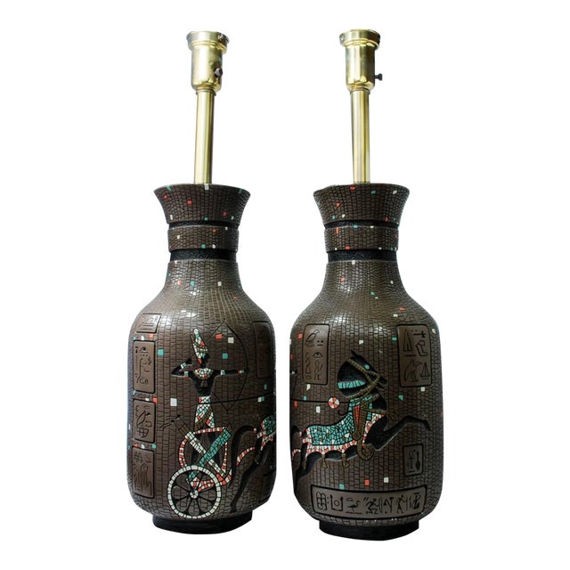 1960s Mid-Century Ceramic Table Lamps by Reglor of California - a Pair For Sale