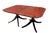 Elegant antique Duncan Phyfe-style dining table crafted in rich mahogany with a classic double-pedestal base terminating...
