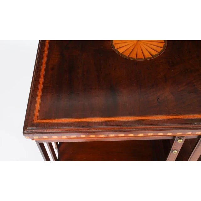 Antique Edwardian Revolving Bookcase in Flame Mahogany, 1900s For Sale - Image 6 of 13