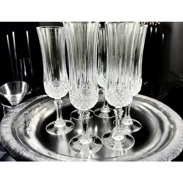 Vintage Champagne Flute from Cristal d'Arques, 1970s, Set of 6 For Sale - Image 10 of 18