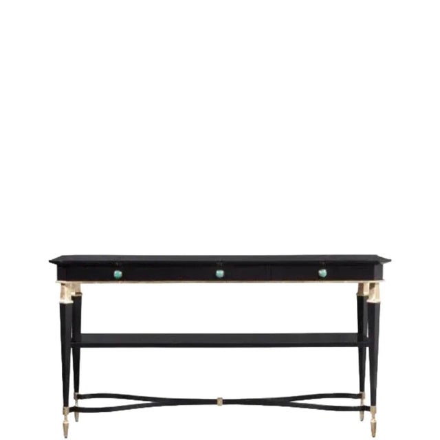 Wood Bolier Black Lacquer and Gold-Leaf Console Table by Decca Furniture, 2017 For Sale - Image 7 of 7