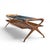 Cesare Lacca Cesare Lacca Style Mid Century Italian Walnut and Brass Coffee Table For Sale - Image 4 of 9