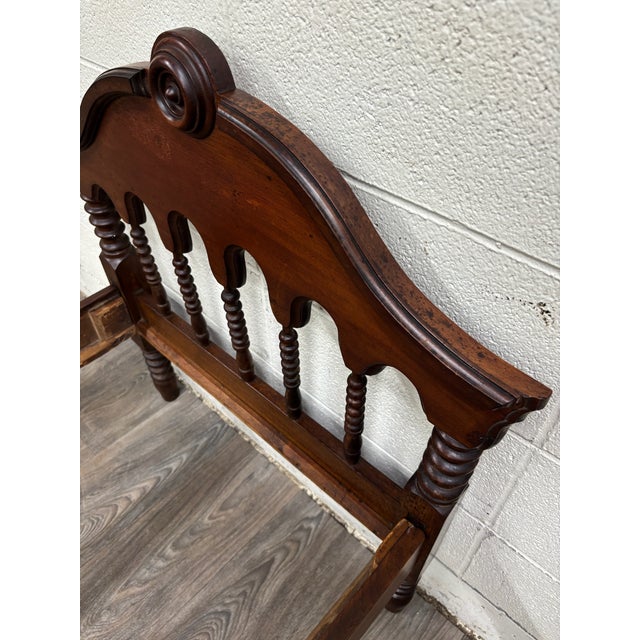 Wood Antique Victorian Late 19th Century Walnut Daybed Youth Bed For Sale - Image 7 of 17
