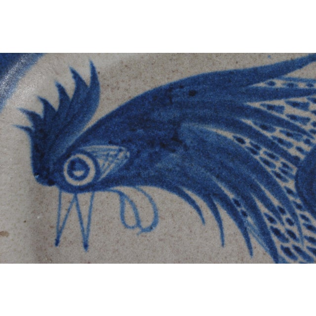 Mid-Century Modern Large Mid-Century Danish Oblong Ceramic Decorative Platter in Blue and Grey from Thomas Toft, 1960s For Sale - Image 3 of 6