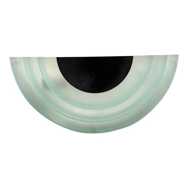 1980s lco Deco Light 1551 Black Art Memphis Post Modern Wall Sconce For Sale