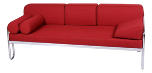 Bauhaus Sofa in Chrome and Upholstery by Hynek Gottwald, Czech, 1930s
