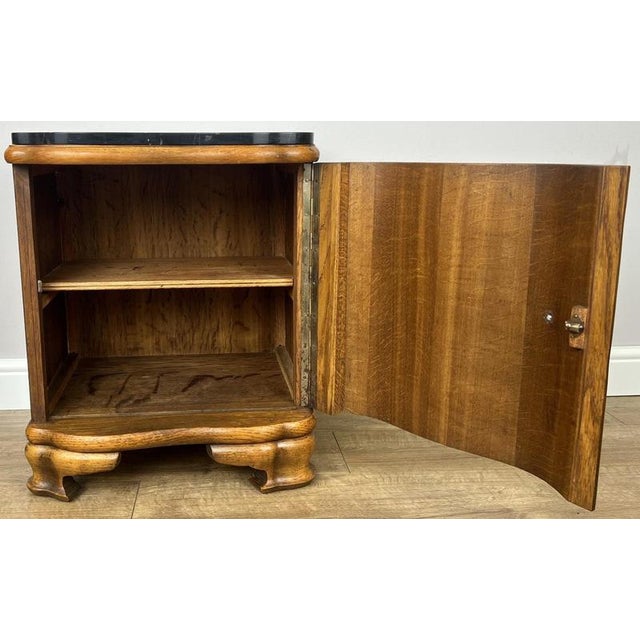 French Art Deco Bedside Tables with Marble Top, Set of 2 For Sale - Image 9 of 18