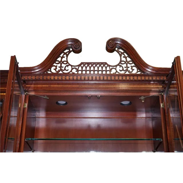 Large Georgian Style Mahogany Breakfront Bookcase For Sale - Image 18 of 18