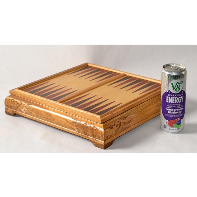 Italian Vintage Carved Wood Backgammon Chess Set Toys Collectables Box Board Never Used For Sale - Image 11 of 17