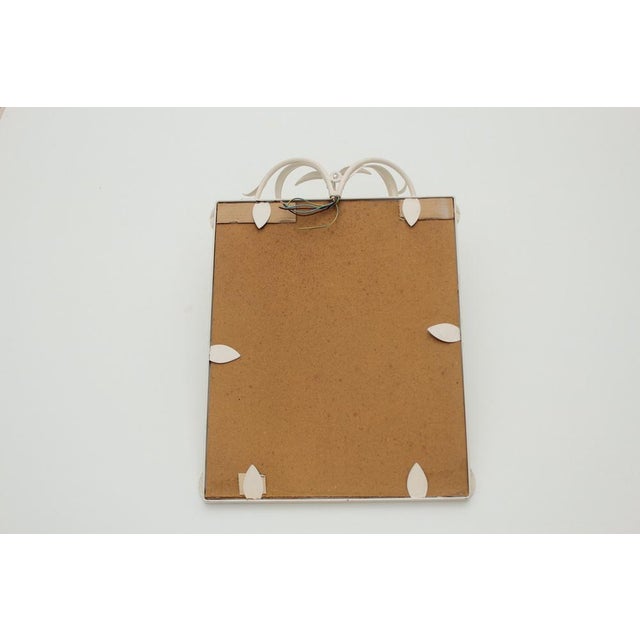 White Florentine Metal Wall Lamp on Mirror, 1980s For Sale - Image 6 of 8