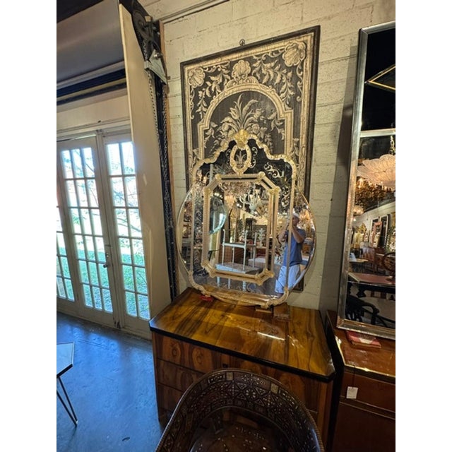 Glass Fine Venetian Gold Etched Glass Mirrors For Sale - Image 7 of 7