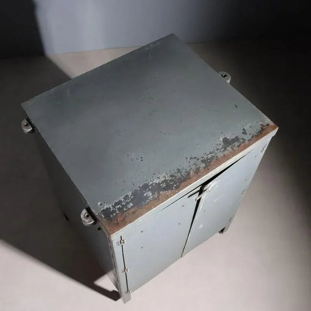 Industrial Metal and Wood Cabinet, 1960s For Sale - Image 9 of 12