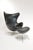 Metal Mid 20th Century Arne Jacobsen Black Leather Egg Chair with Ottoman for Fritz Hansen For Sale - Image 7 of 15