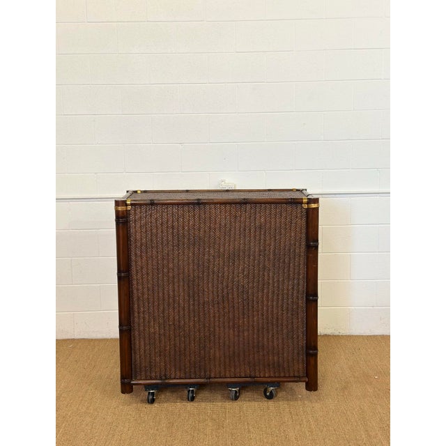 1991 Rare Ralph Lauren Senegal Rattan & Faux Bamboo Campaign Chest of Drawers For Sale - Image 9 of 11