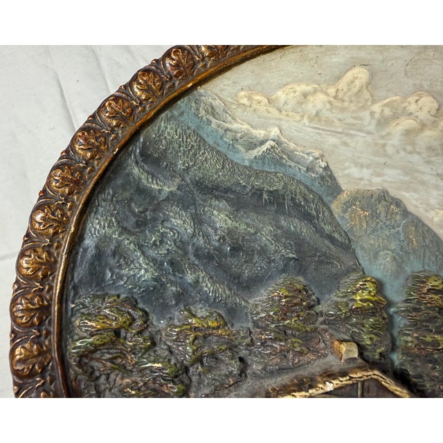 Ceramic Antique 1800's Wilhelm Schiller Sohn Oil Terracotta Wall Plate Plaque Sculpture For Sale - Image 7 of 13