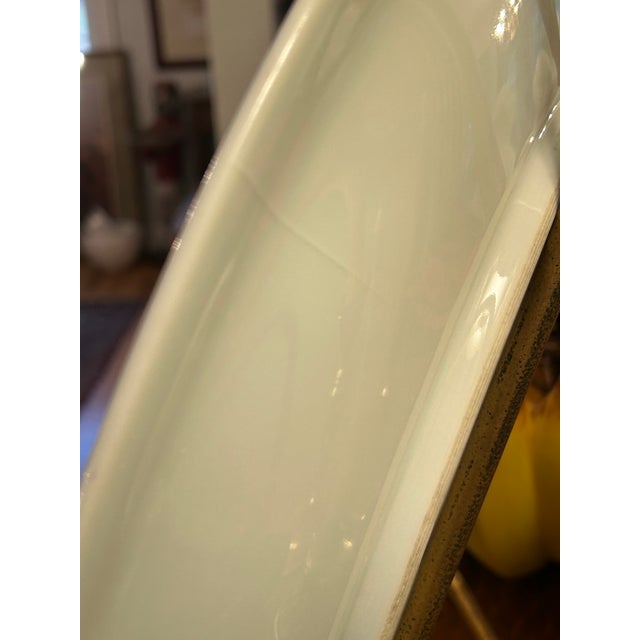 Vintage Blue and White Dragon and Phoenix Chinoiserie 14.75” Charger on Stand For Sale - Image 12 of 12