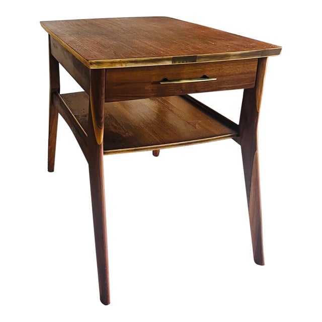 1960s Mersman Boomerang Side Table With Drawer For Sale