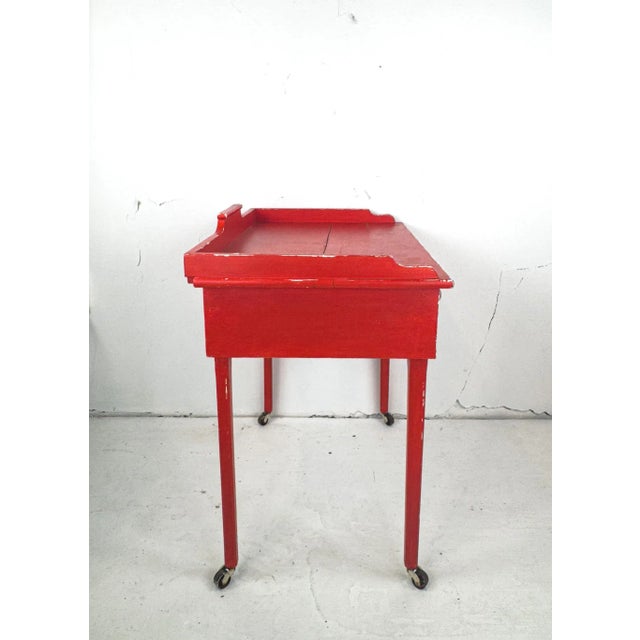 Wood Vintage Refurbished Child's Desk Set For Sale - Image 7 of 18