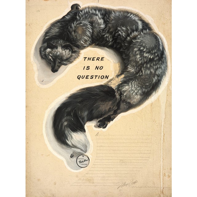 Robert Joy "There is No Question" Early Modern Original Foley's Ad Layout with Mink Stole, Early 20th Century For Sale - Image 9 of 11