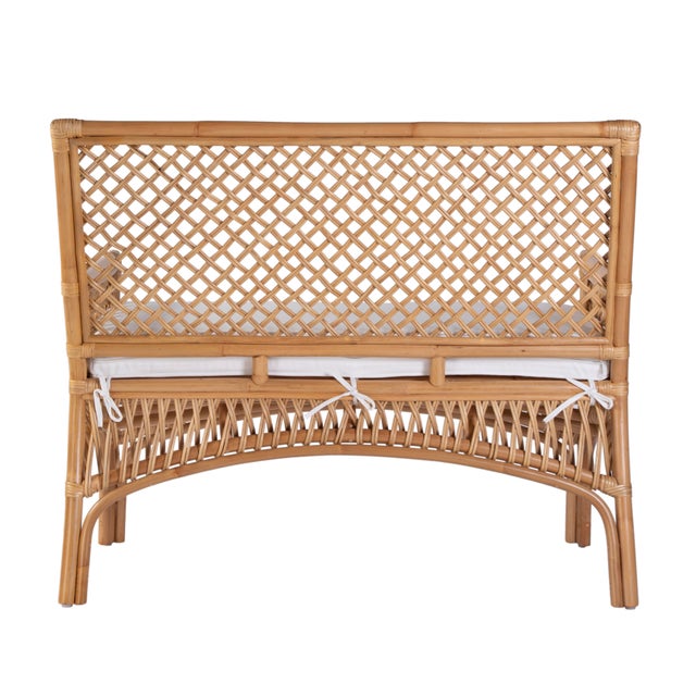 2020s Antigua 42 in. W Rectangular Rattan Dining Bench with Back, Natural Rattan For Sale - Image 5 of 7