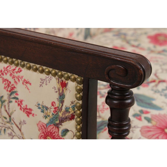 Hickory Chair Mahogany Frame Sheridan Style Loveseat Settee For Sale In Philadelphia - Image 6 of 17