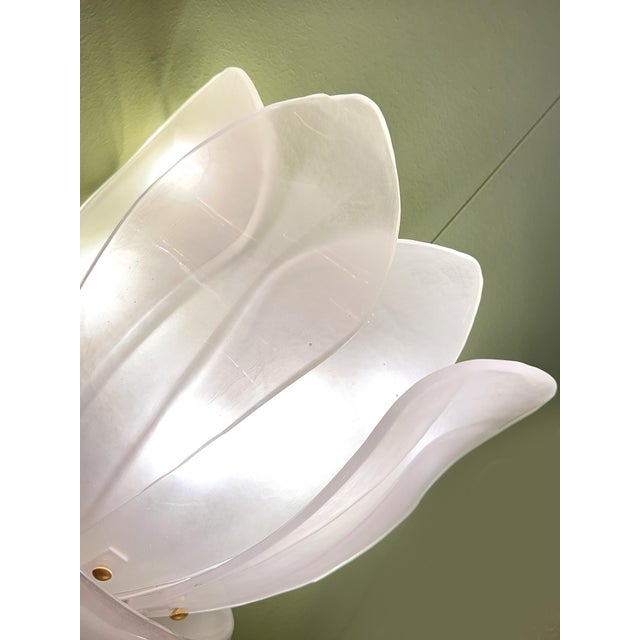 Contemporary Venetian Sanded Murano Glass Floreal Wall Sconces-Set of Two For Sale - Image 6 of 10