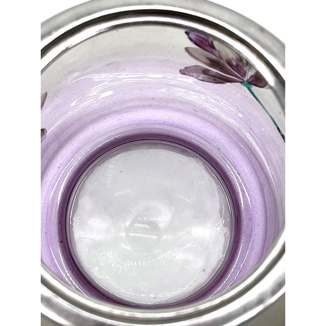 Antique Art Nouveau Glass Bonbonnière with Floral Decoration, 1900s For Sale - Image 12 of 17