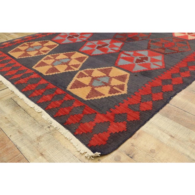 Mid 20th Century Vintage Persian Shiraz Kilim Rug - 04'06 X 10'06 For Sale - Image 5 of 8