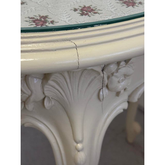 Louis XV Revival White Round Table, 1870s For Sale - Image 6 of 8