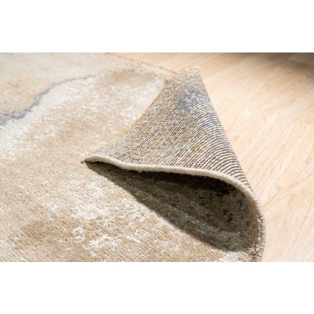 Contemporary 8x10 Gray Classic Lydia Silver Hand Knotted Wool Abstract Modern Carpet Rug For Sale - Image 3 of 8