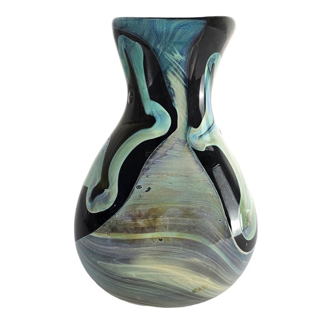 Mid-Century Modern David Camner Art Glass Iridescent Vase For Sale - Image 3 of 8