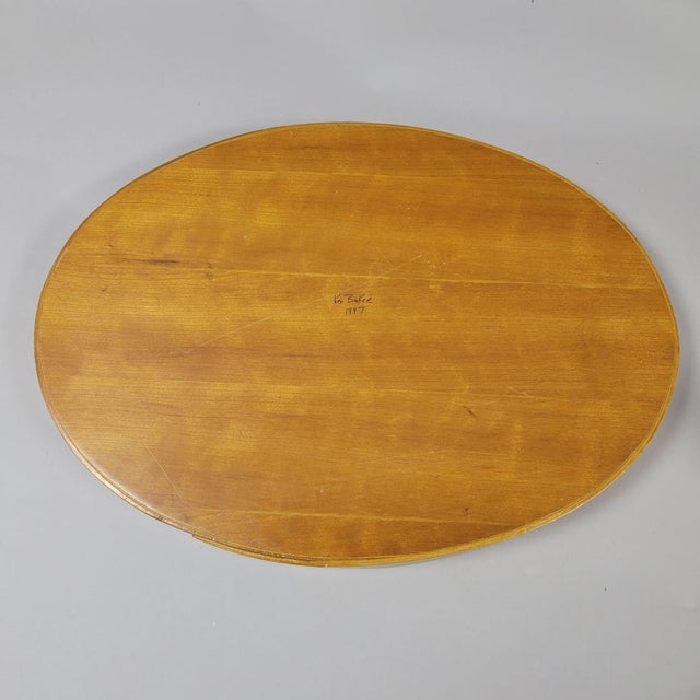 1990s Shaker Style Butternut Oval Serving Tray by Ken Baker, 1997 For Sale - Image 5 of 5