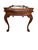 Chippendale Early 20th Century Mahogany Chippendale Style Ornate Leather Inlay Coffee Table With Glass Top For Sale - Image 3 of 9